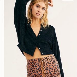 Free People One Allegra Cardi, Black, NWT, XS